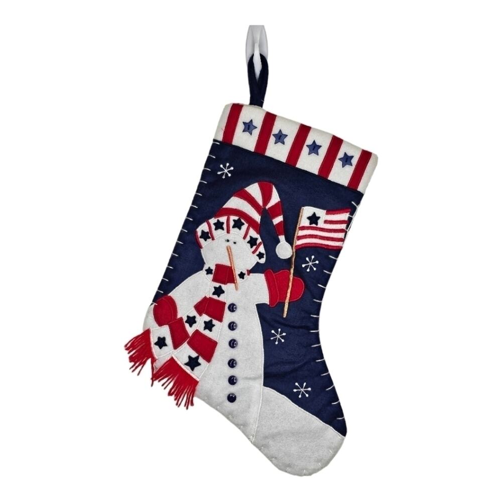 St. Nicholas Square Red, White, and Blue Patriot Stocking NEW